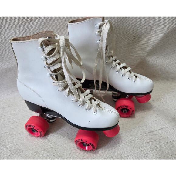 Vintage Roller derby U-965 Roller Star Skates - White Leather Size 6 - Picture 2 of 8